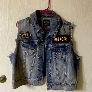 Torrid cropped denim vest